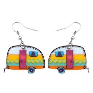 Dangle Camper Trailer Earrings Costume Jewelry